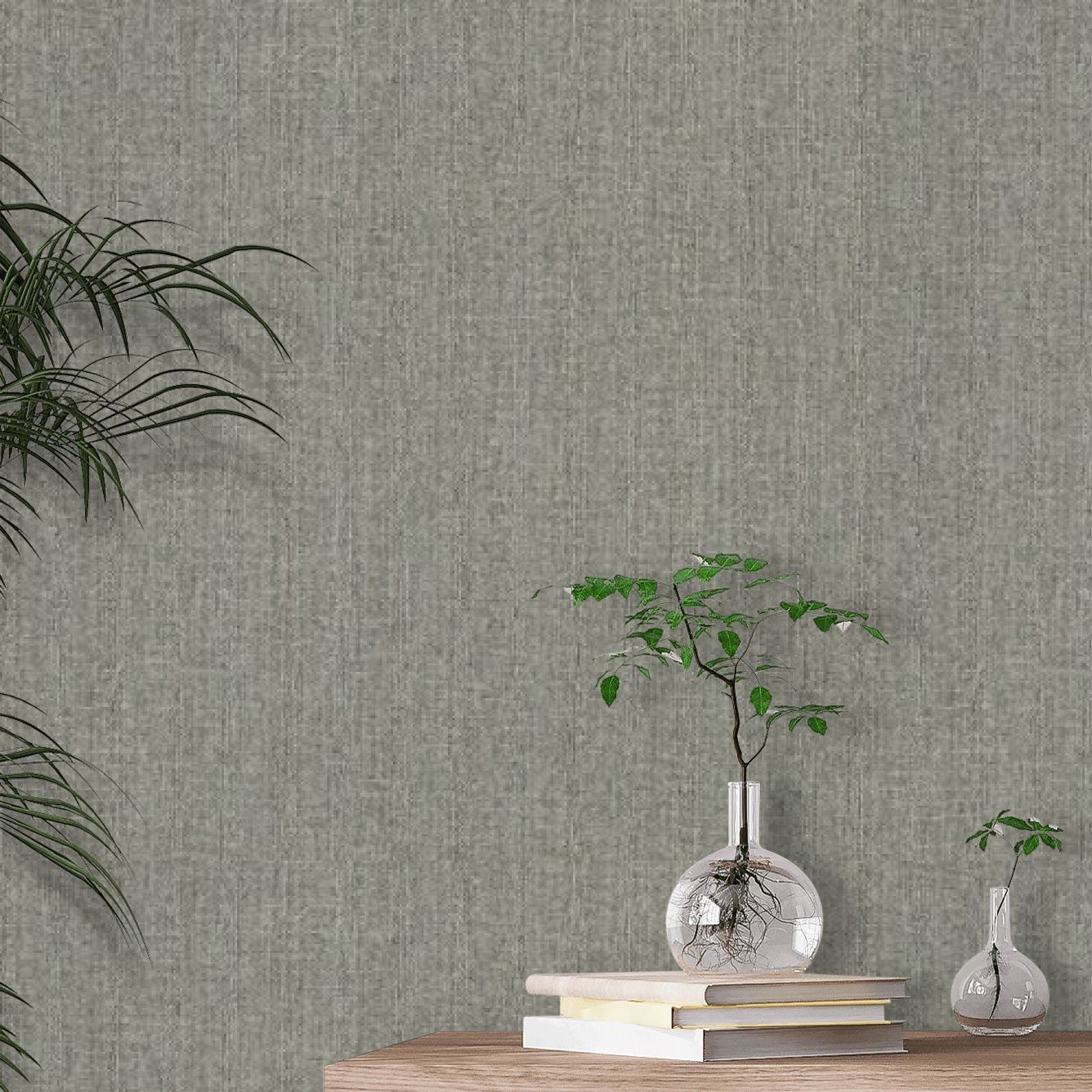 Grasscloth Wallpaper - Charcoal - By Andrew Martin - GR1-CHARCOAL
