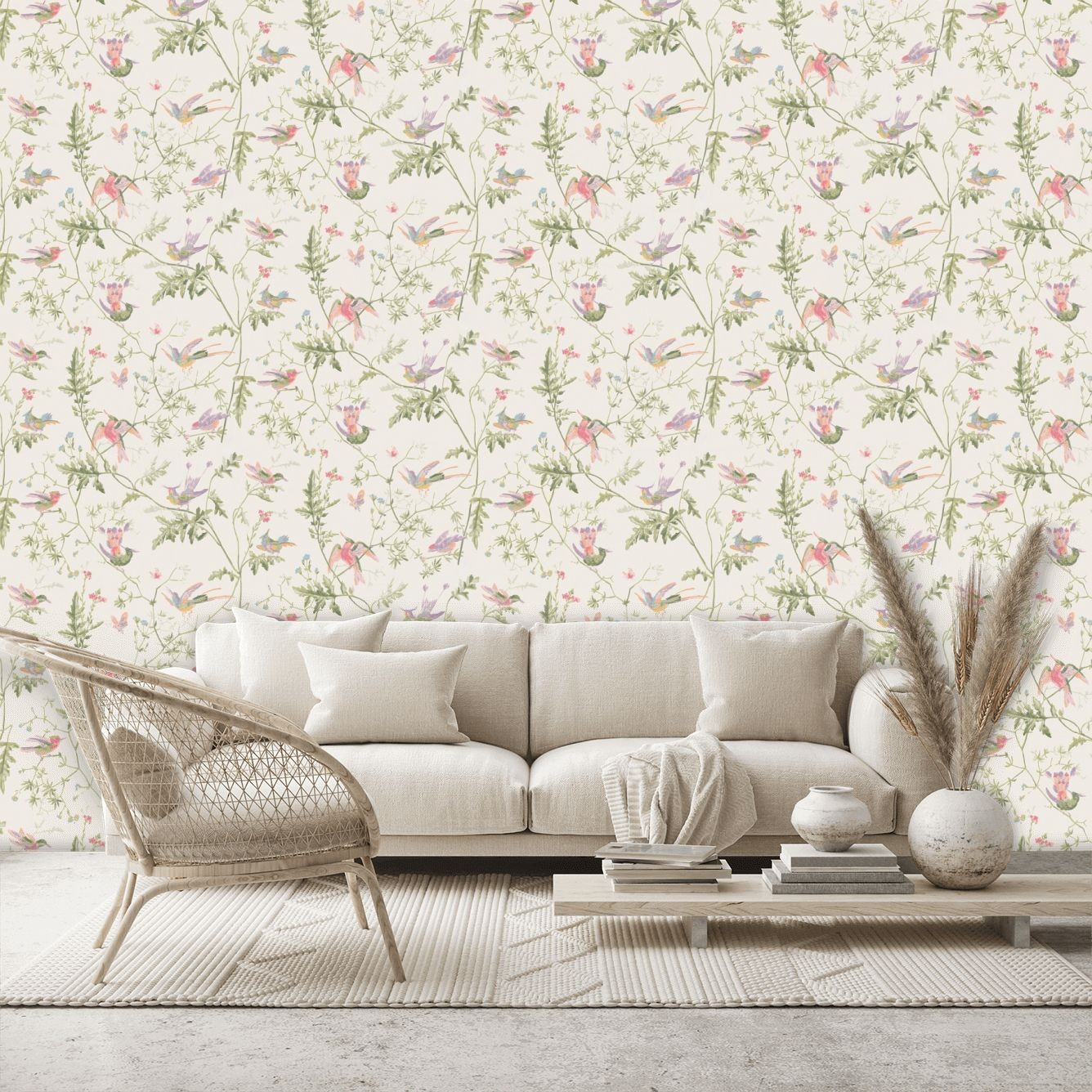 Hummingbirds Wallpaper - Soft Multi-Colour - By Cole and Son - 100/14067