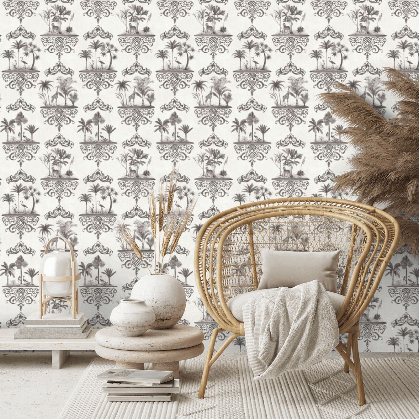 Rousseau Wallpaper - Charcoal - By Cole and Son - 99/9039