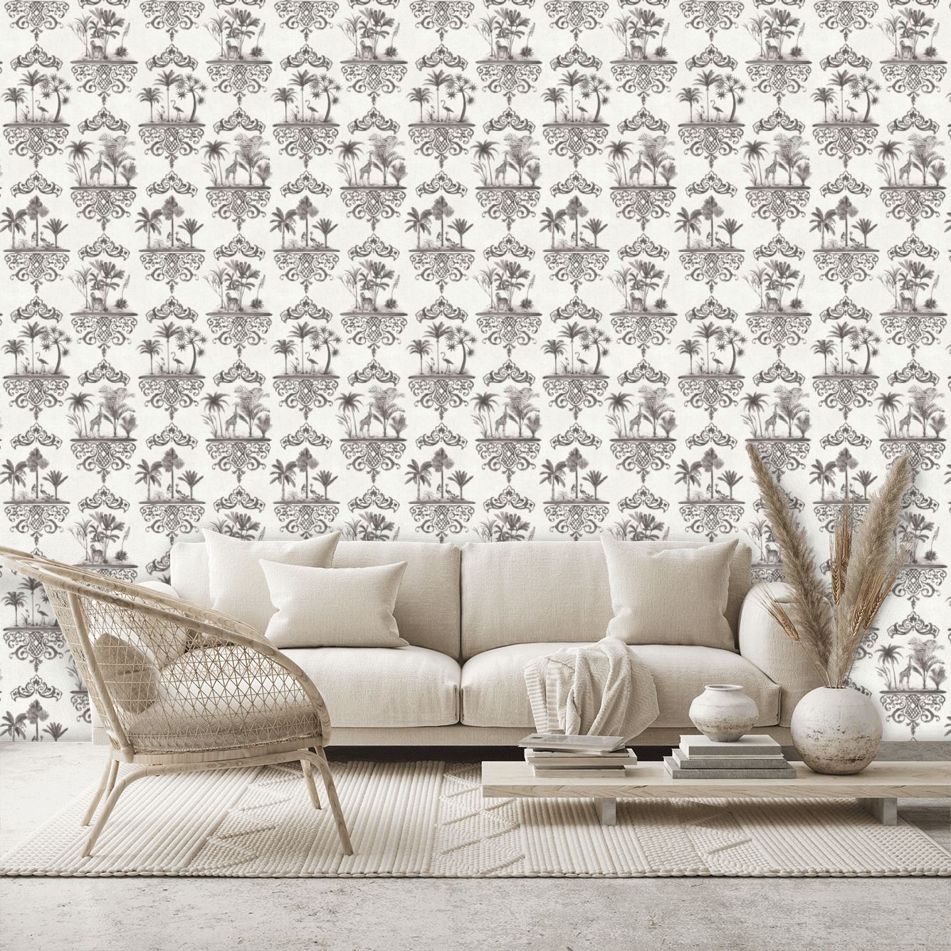 Rousseau Wallpaper - Charcoal - By Cole and Son - 99/9039