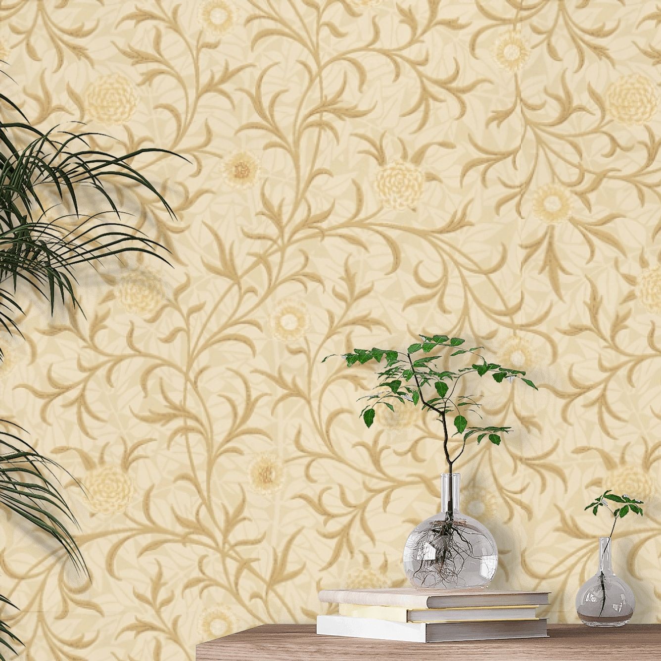 Scroll Wallpaper - Vellum/Biscuit - By Morris and Co - 210363