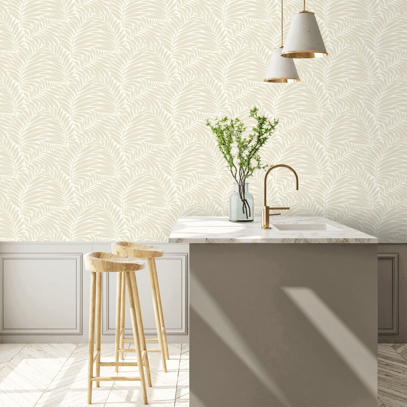 Myfair Flock Wallpaper - Cream and Pink - By Engblad and Co - 6381