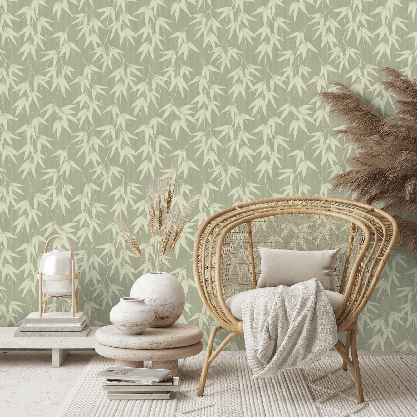Bamboo Garden Wallpaper - Green - By Engblad and Co - 6467