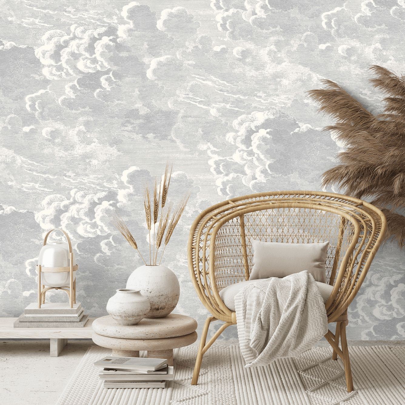 Dreamy bedroom interiors  fornasettis Nuvolette cloud wallpaper helps  create peace and tranquillity in the guest bedroom we designed for   Instagram