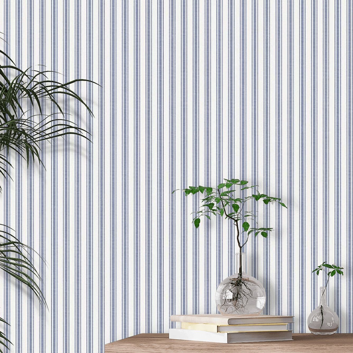 Aspo Stripe Wallpaper - Dark Blue - By Boråstapeter - 8870