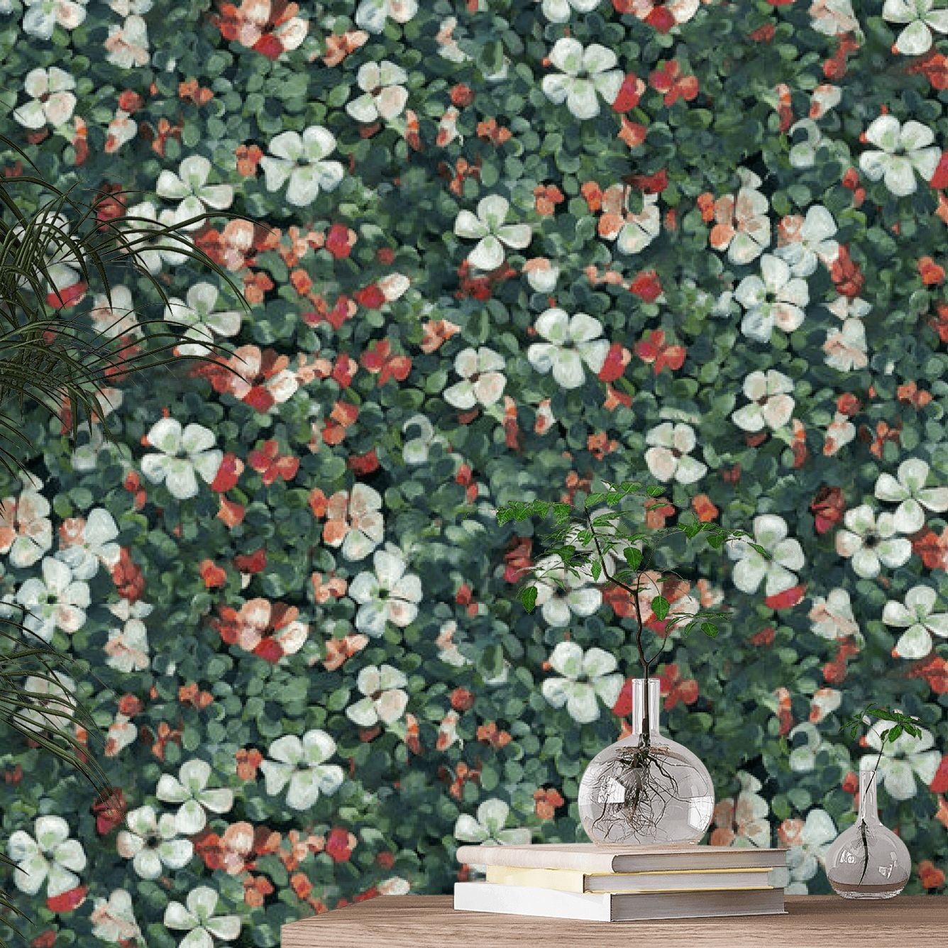 Tapestry Flower - Vintage Green wallpaper, Tapestry Flower Wallpaper  Panels