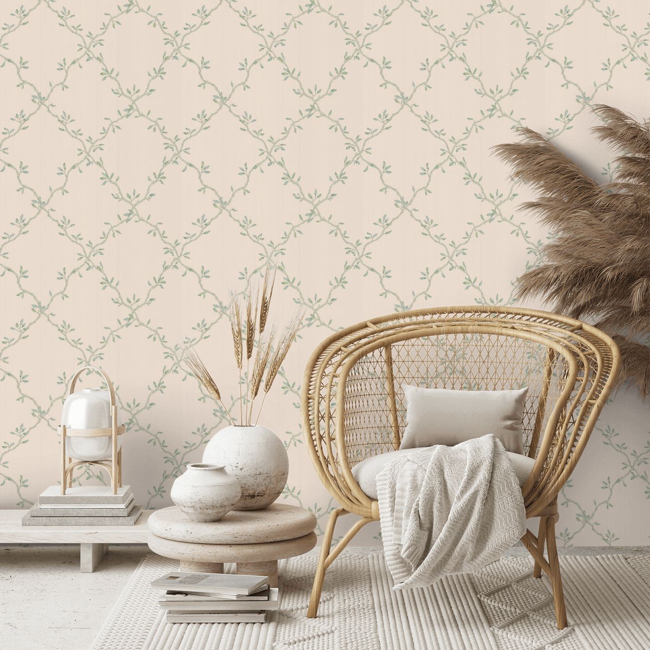 Leaf Trellis Wallpaper - Forest - By Colefax and Fowler - 07706/04
