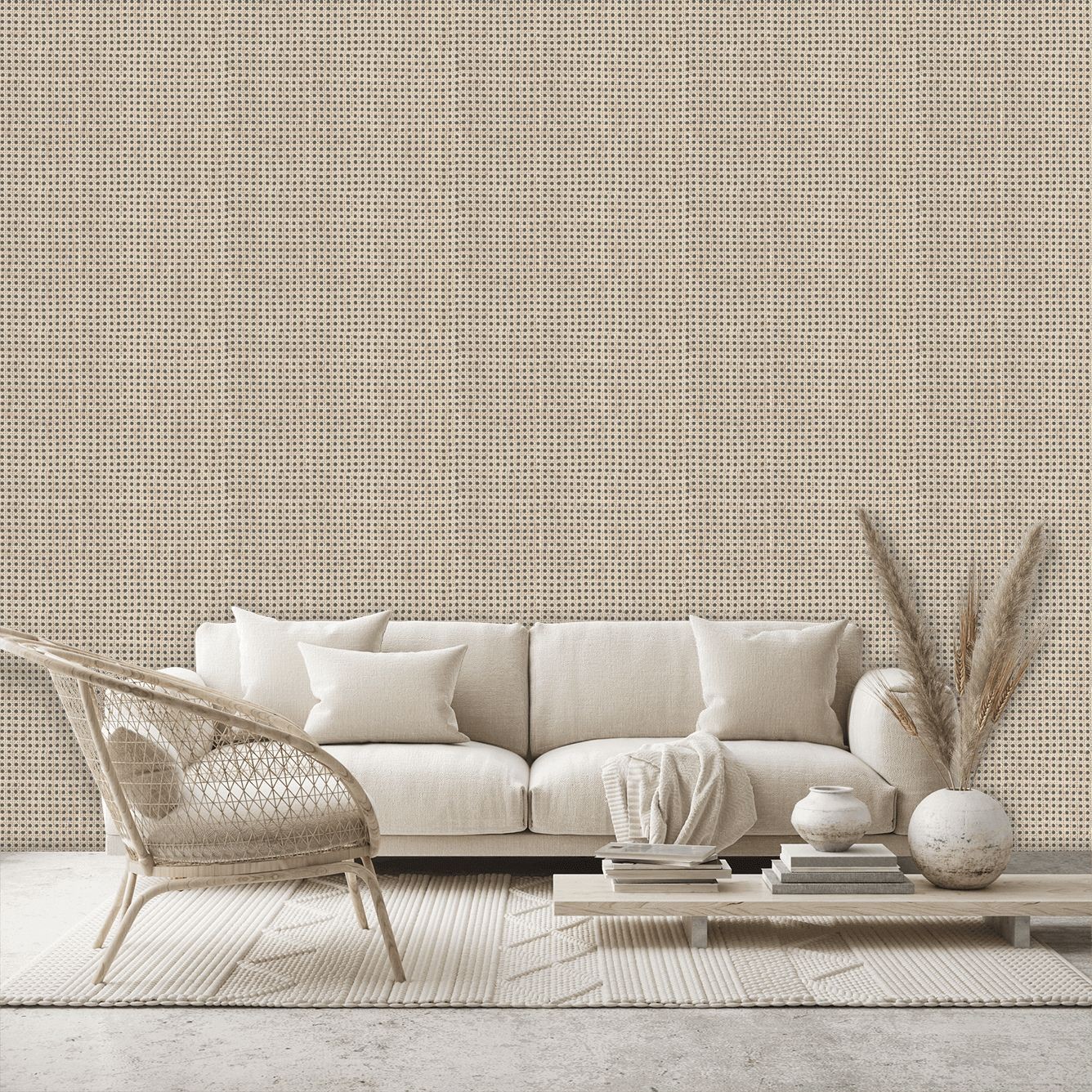 290824942  Rattan OffWhite Woven Wallpaper  by AStreet Prints