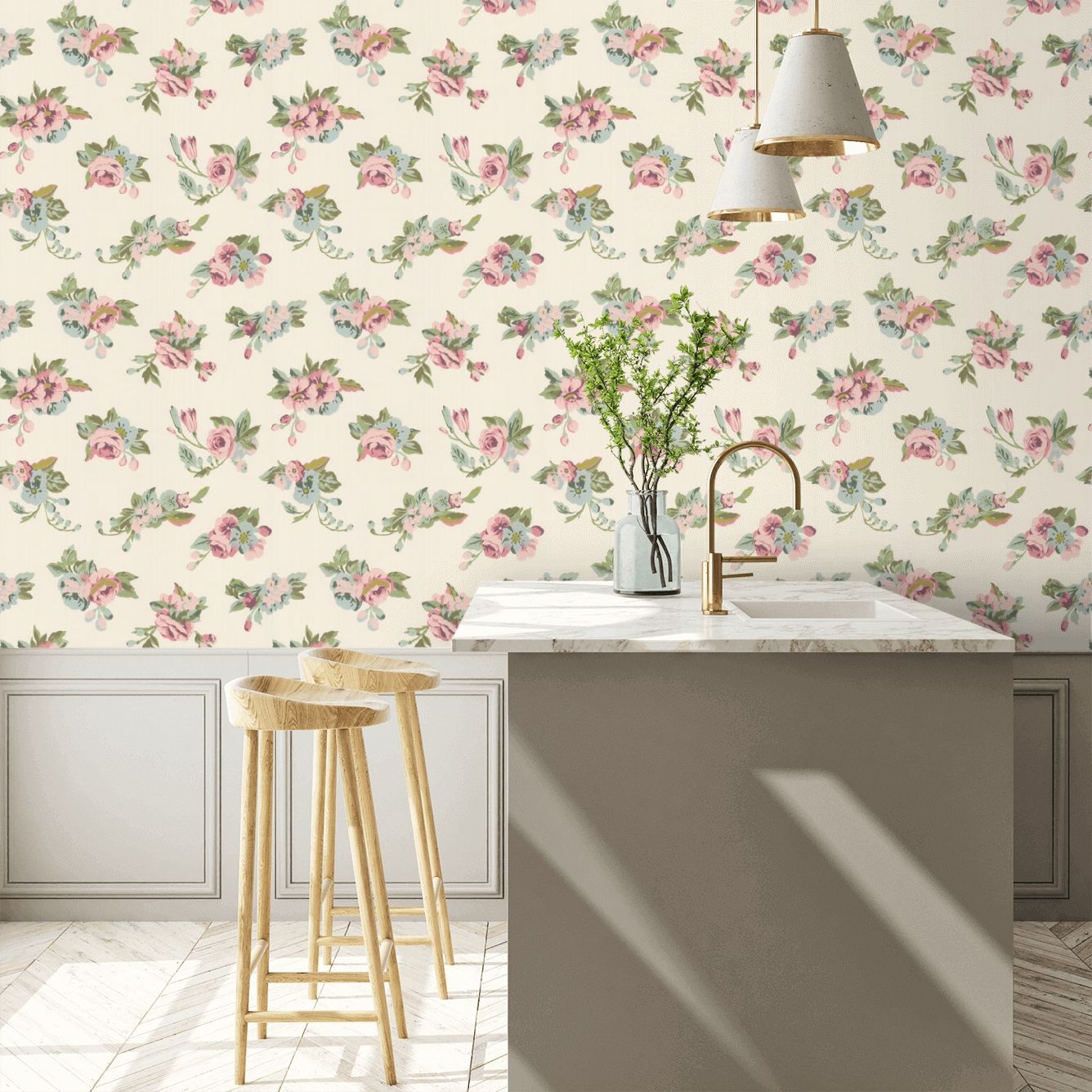 Craven Street Flower Wallpaper - Rose - By Designers Guild - PEH0006/01