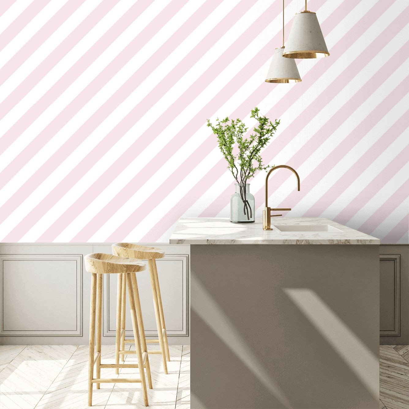 Large Diagonal Stripe Wallpaper - By Galerie - ST36918