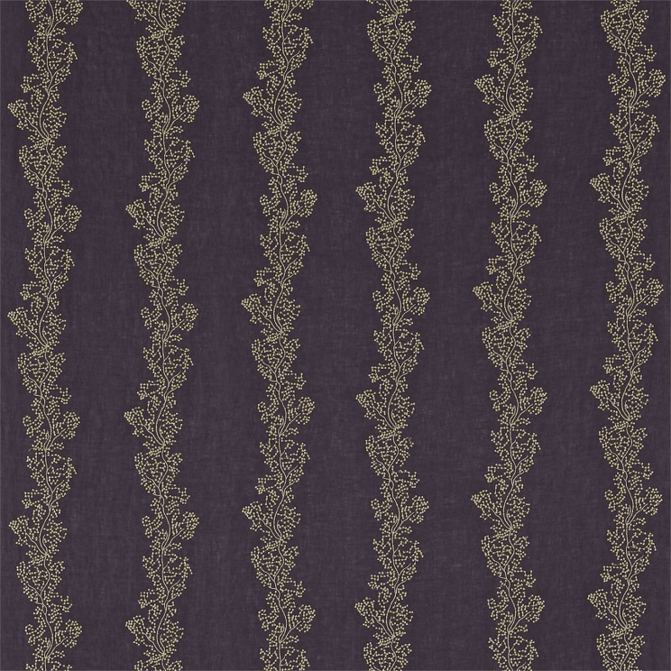 Sanderson Sparkle Coral Embroidery Gold/Purple Fabric