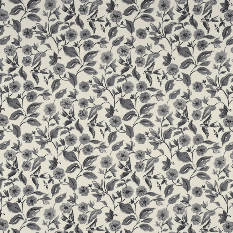 Sanderson Bird Blossom Charcoal Fabric