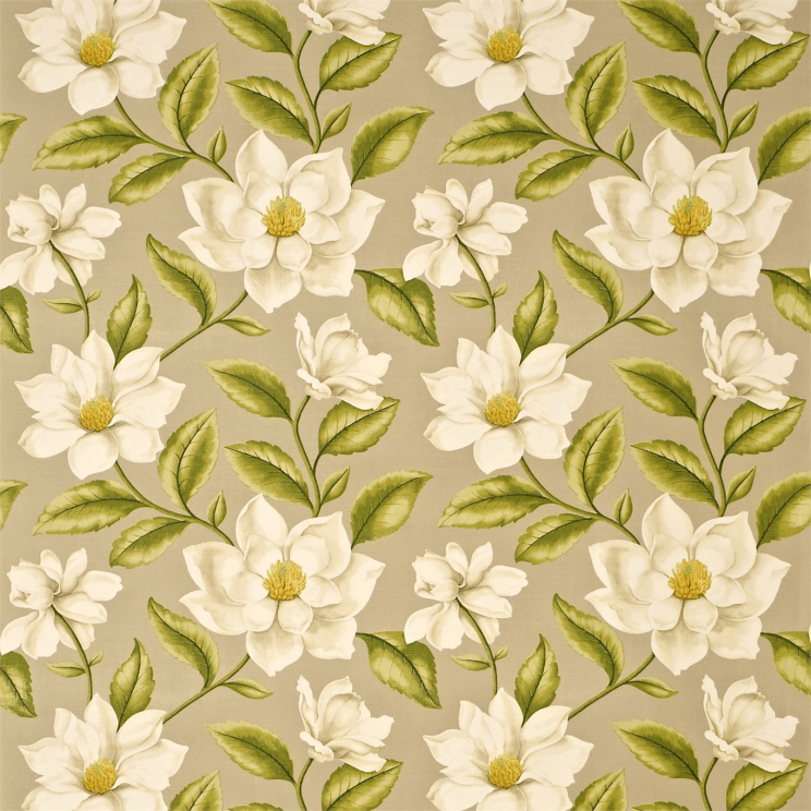 Sanderson Grandiflora Linen/Olive Fabric