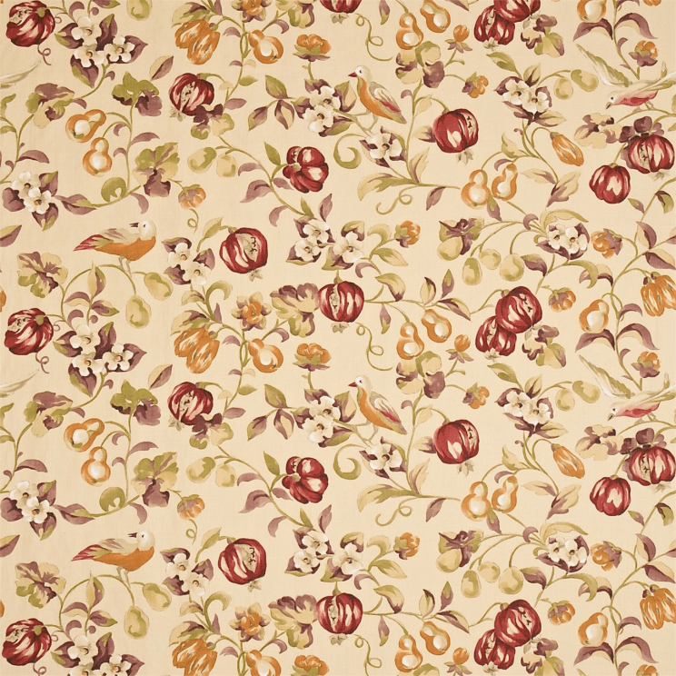 Sanderson Pear & Pomegranate Mandarin/Damson Fabric