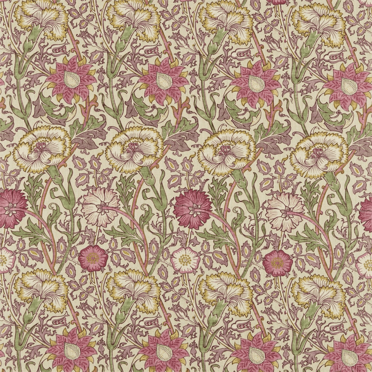 Morris and Co Pink & Rose Manilla/Wine Fabric
