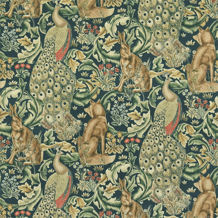 Morris and Co Forest (Velvet) Azure Fabric