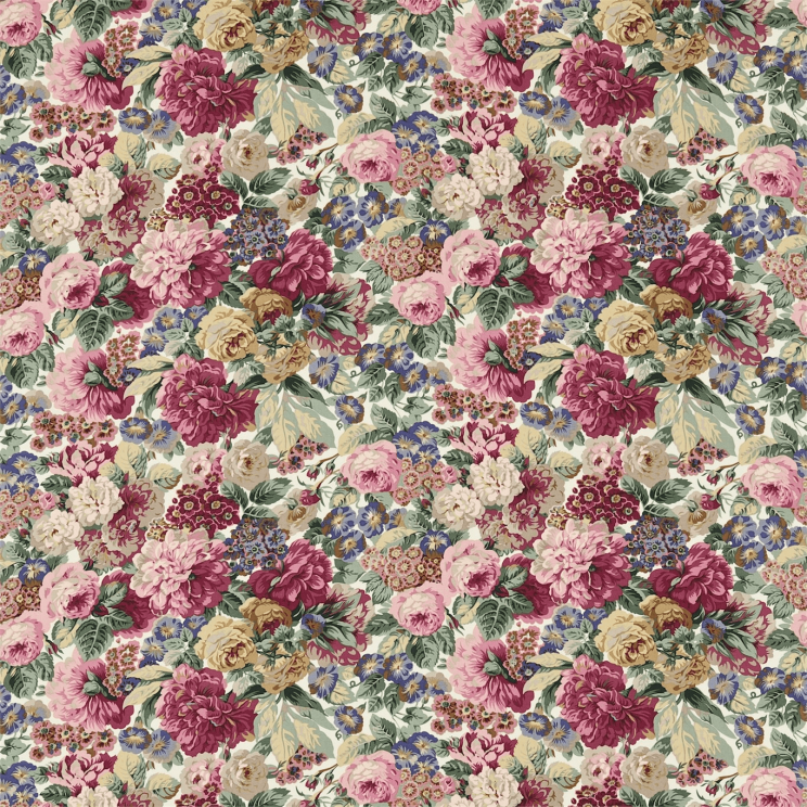 Sanderson Rose & Peony Red (Cotton) Fabric