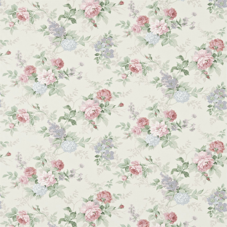 Sanderson Rosamund Cream/Lilac Fabric