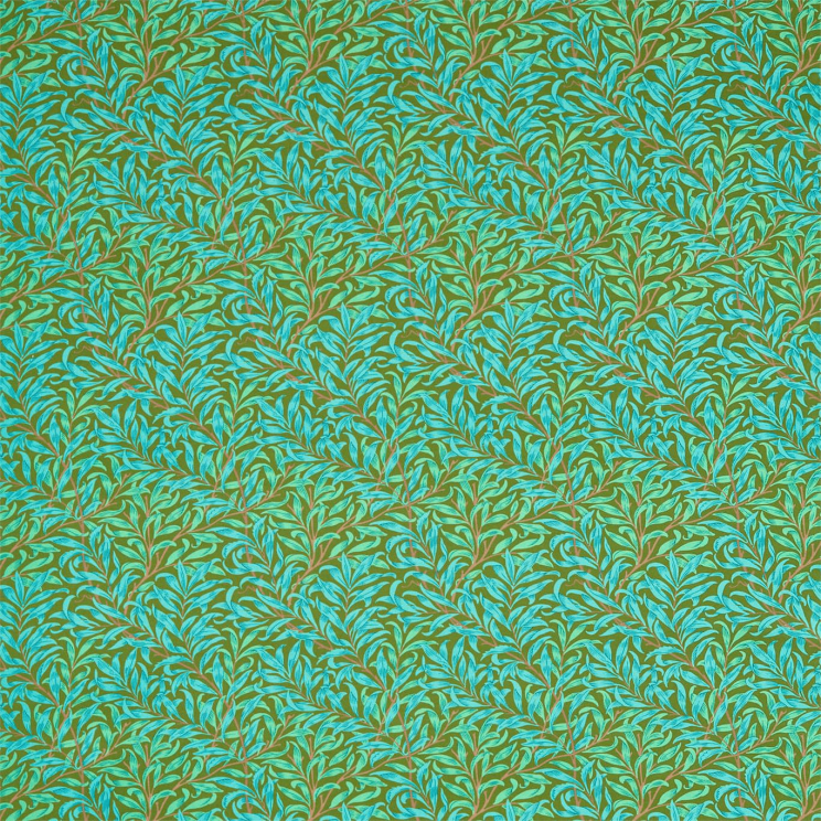 Morris and Co Willow Bough Olive/Turquoise Fabric