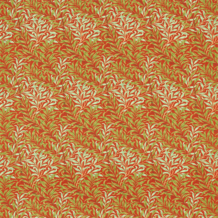 Morris and Co Willow Bough Tomato/Olive Fabric
