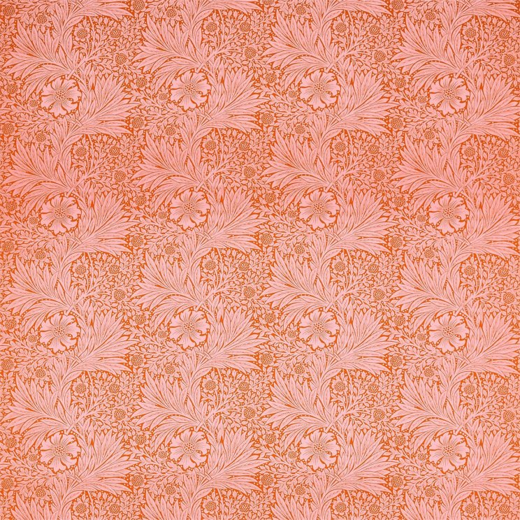 Morris and Co Marigold Orange/Pink Fabric