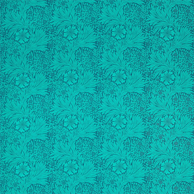 Morris and Co Marigold Navy/Turquoise Fabric