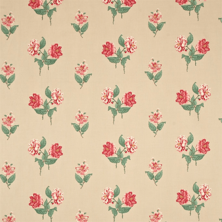 Sanderson Camellia Blossom Rose/Yellow Fabric