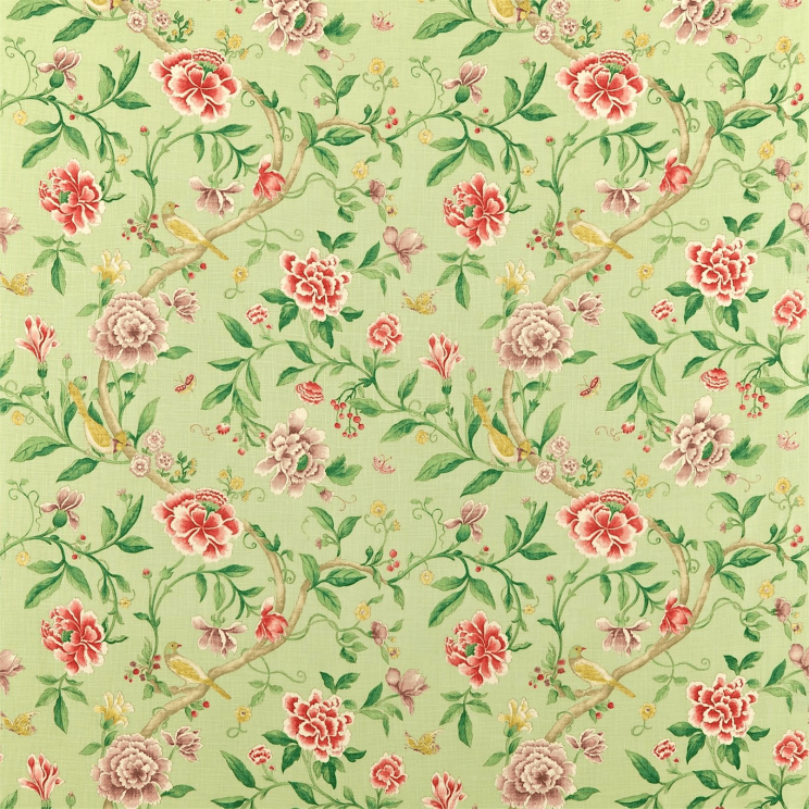 Sanderson Porcelain Garden Rose/Fennel Fabric