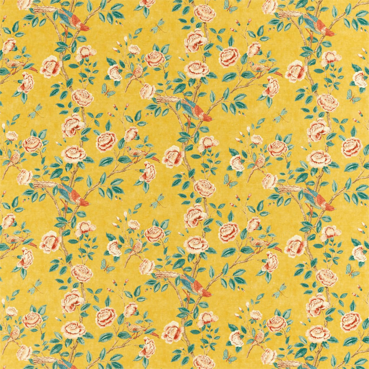 Sanderson Andhara Fabric Saffron/Teal Fabric