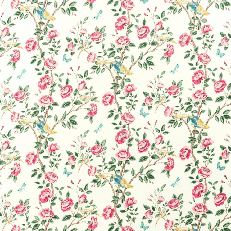 Sanderson Andhara Fabric Rose/Cream Fabric