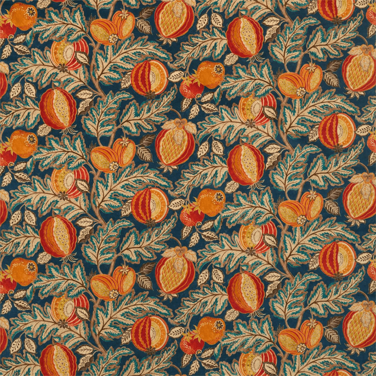 Sanderson Cantaloupe Fabric Tumeric/Indigo Fabric