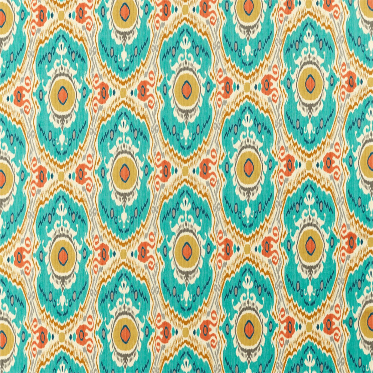 Sanderson Niyali Fabric Teal/Saffron Fabric