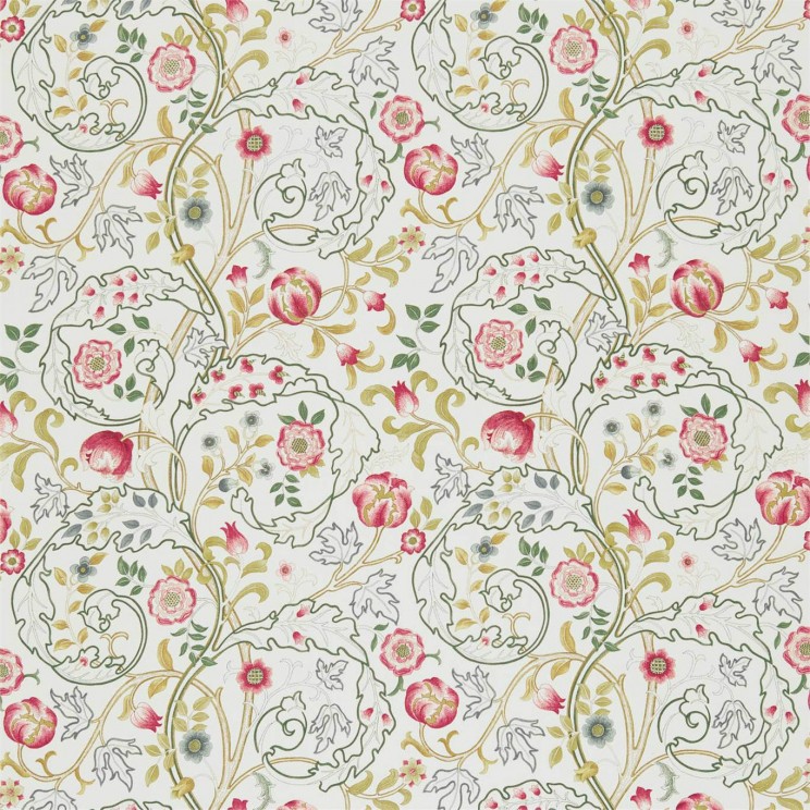 Morris and Co Mary Isobel Pink/Ivory Fabric