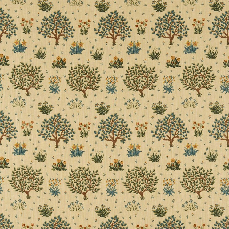 Morris and Co Orchard Olive/Gold Fabric