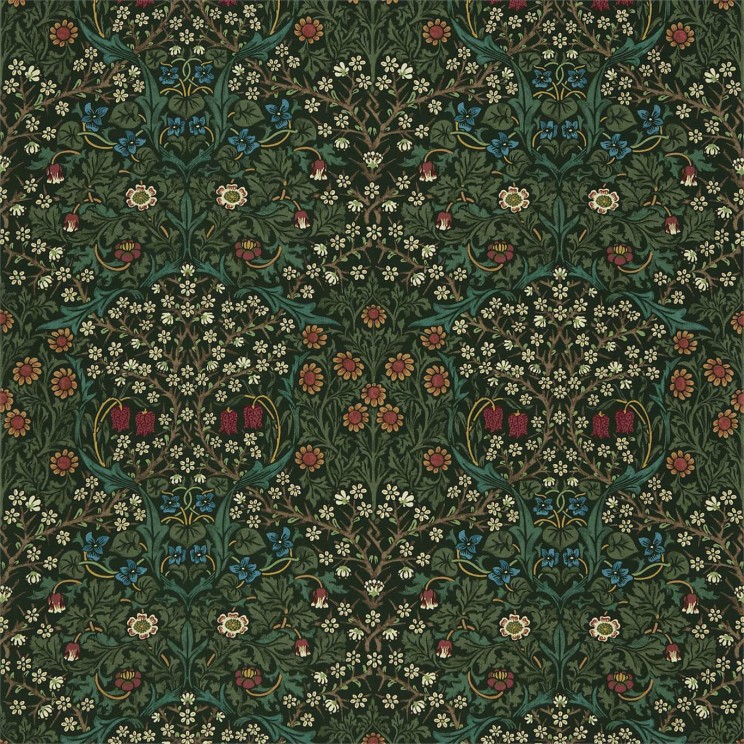 Morris and Co Blackthorn Green Fabric