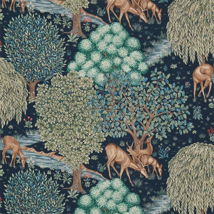 Morris and Co The Brook Tapestry Blue Fabric