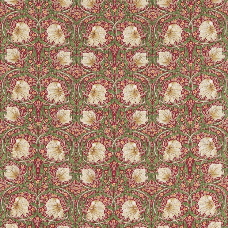 Morris and Co Pimpernel Rosehip Indigo Fabric
