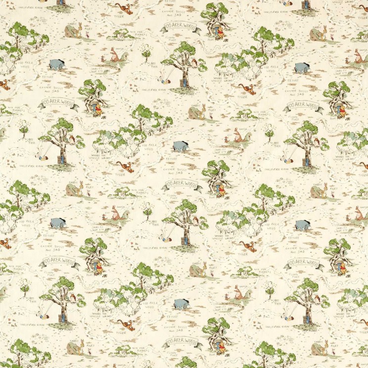 Curtains Sanderson Hundred Acre Wood Fabric 227170