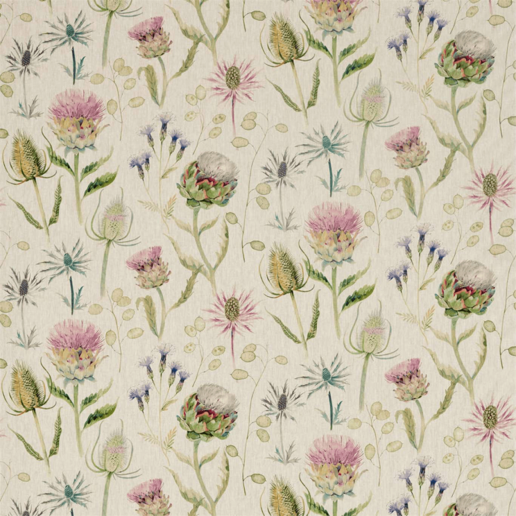 Sanderson Thistle Garden Linen Thistle/Fig Fabric