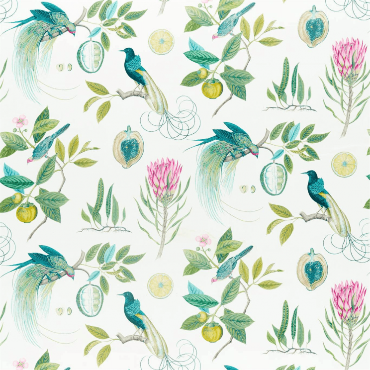 Curtains Sanderson Paradesia Botanical Green Fabric 226563