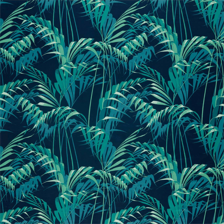Curtains Sanderson Palm House Ink/Teal Fabric 226568