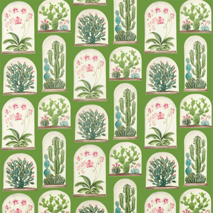 Curtains Sanderson Terrariums Botanical Green Fabric 226570