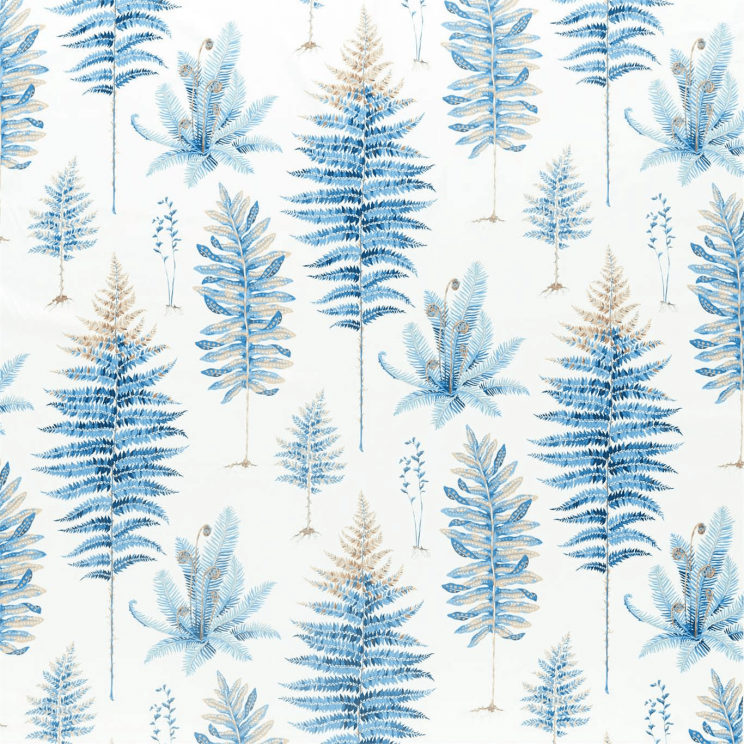 Curtains Sanderson Fernery China Blue Fabric 226580
