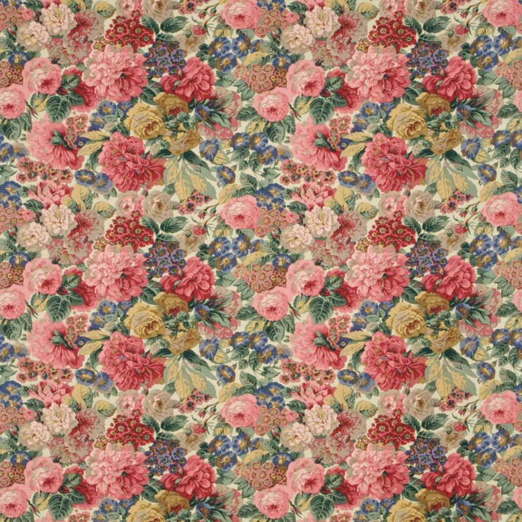 Sanderson Rose And Peony Red Fabric