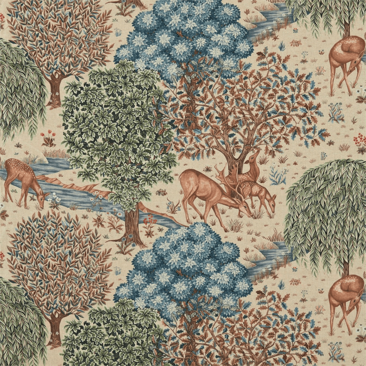 Morris and Co The Brook Tapestry Linen Fabric