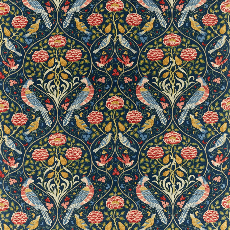 Morris and Co Seasons By May Indigo Fabric