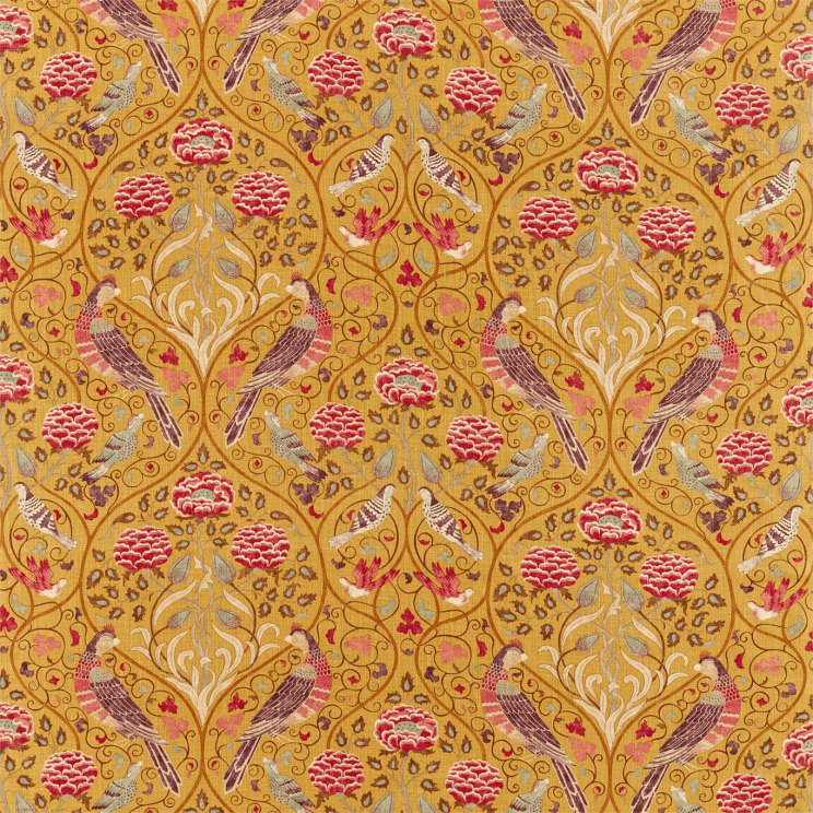 Morris and Co Seasons By May Saffron Fabric