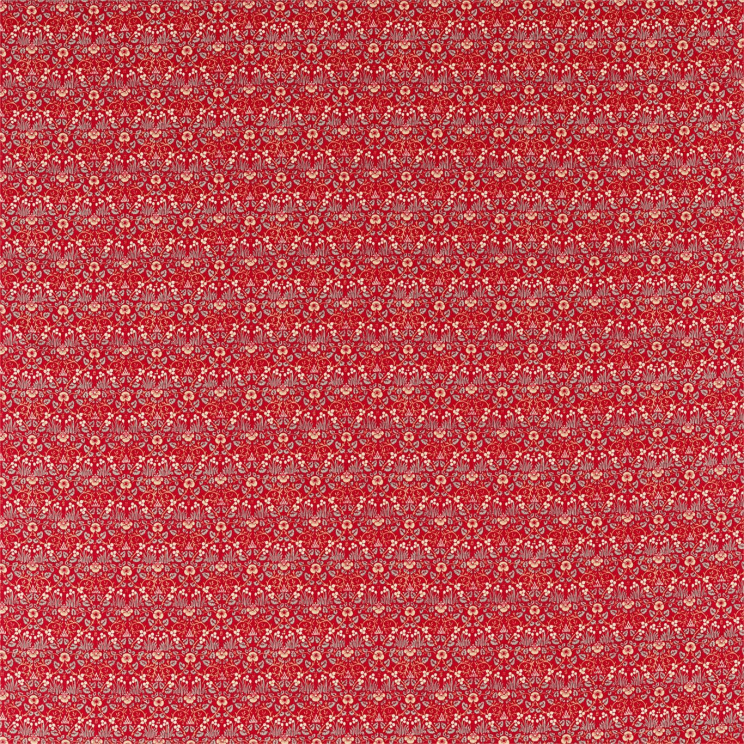 Morris and Co Eye Bright Red Fabric