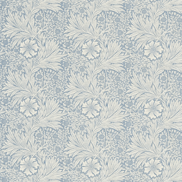 Morris and Co Marigold China Blue/Ivory Fabric