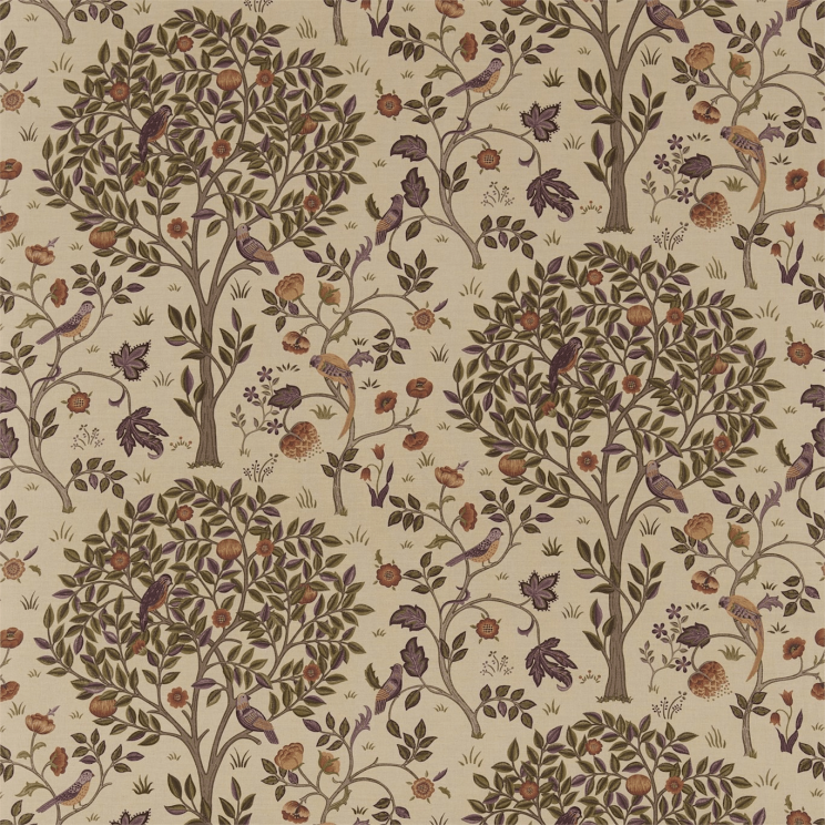 Morris and Co Kelmscott Tree Mulberry/Russet Fabric